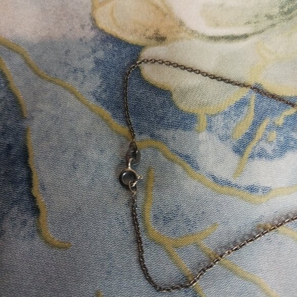 Sterling Silver and Garnet Dangle Necklace - Picture 4 of 9